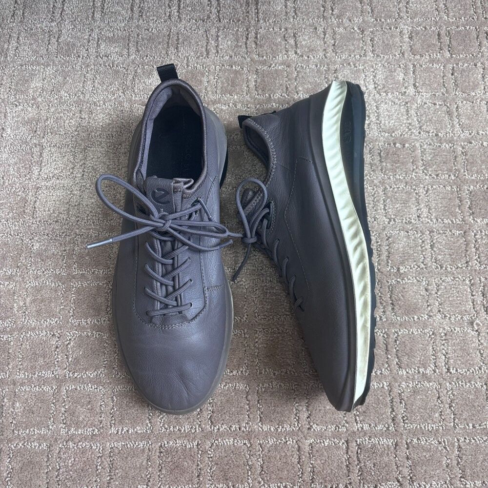 Ecco Mens ST.360 Street SlGravity Sneakers Men’s US 9-9.5 Leather Gray Lace Up